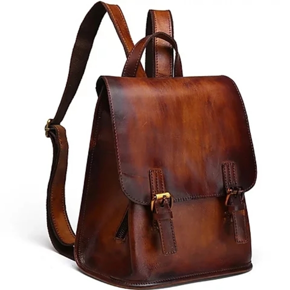 GENUINE LEATHER RETRO BACKPACK - Picture 4 of 9
